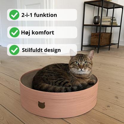 Kattekurv med intregreret kradsepap