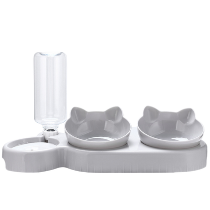 3- i- 1 katteskål til mad og vand