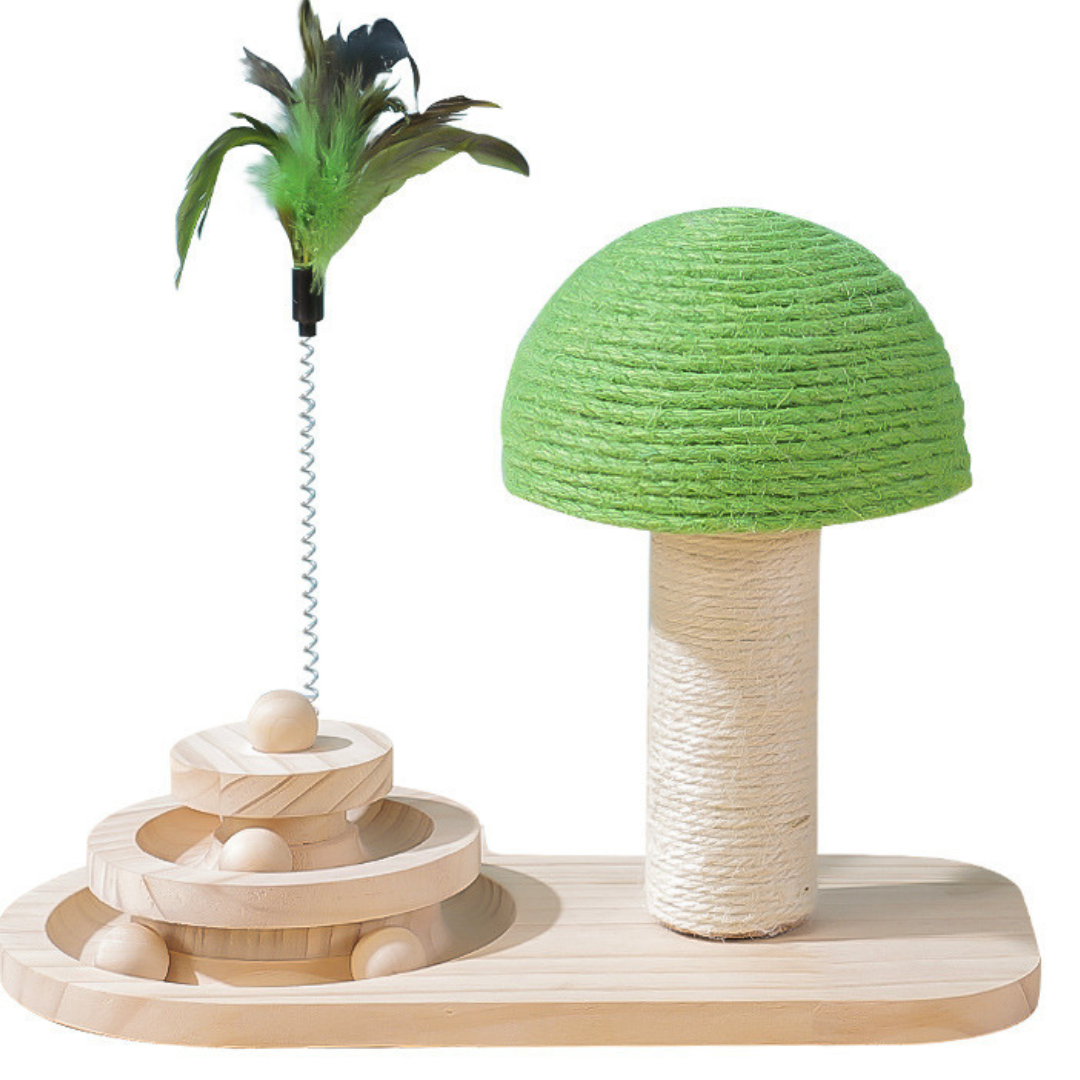 Multifunktionelt kattelegetøj i træ