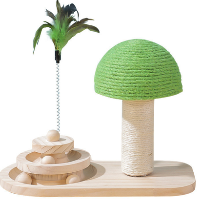 Multifunktionelt kattelegetøj i træ